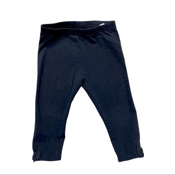 Jumping Beans Black Leggings Cropped Capri with bow detail Size 4 T - Picture 1 of 4